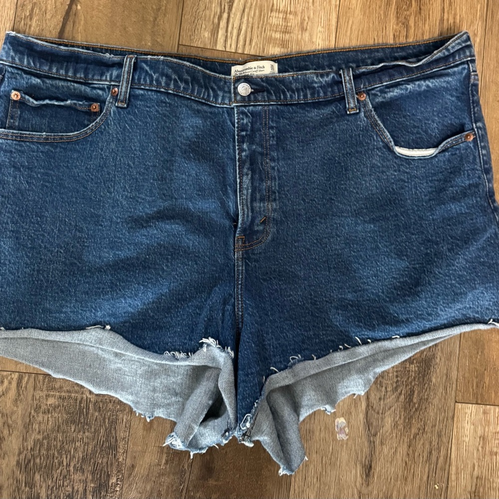 Abercrombie & Fitch Blue Distressed Jean Shorts